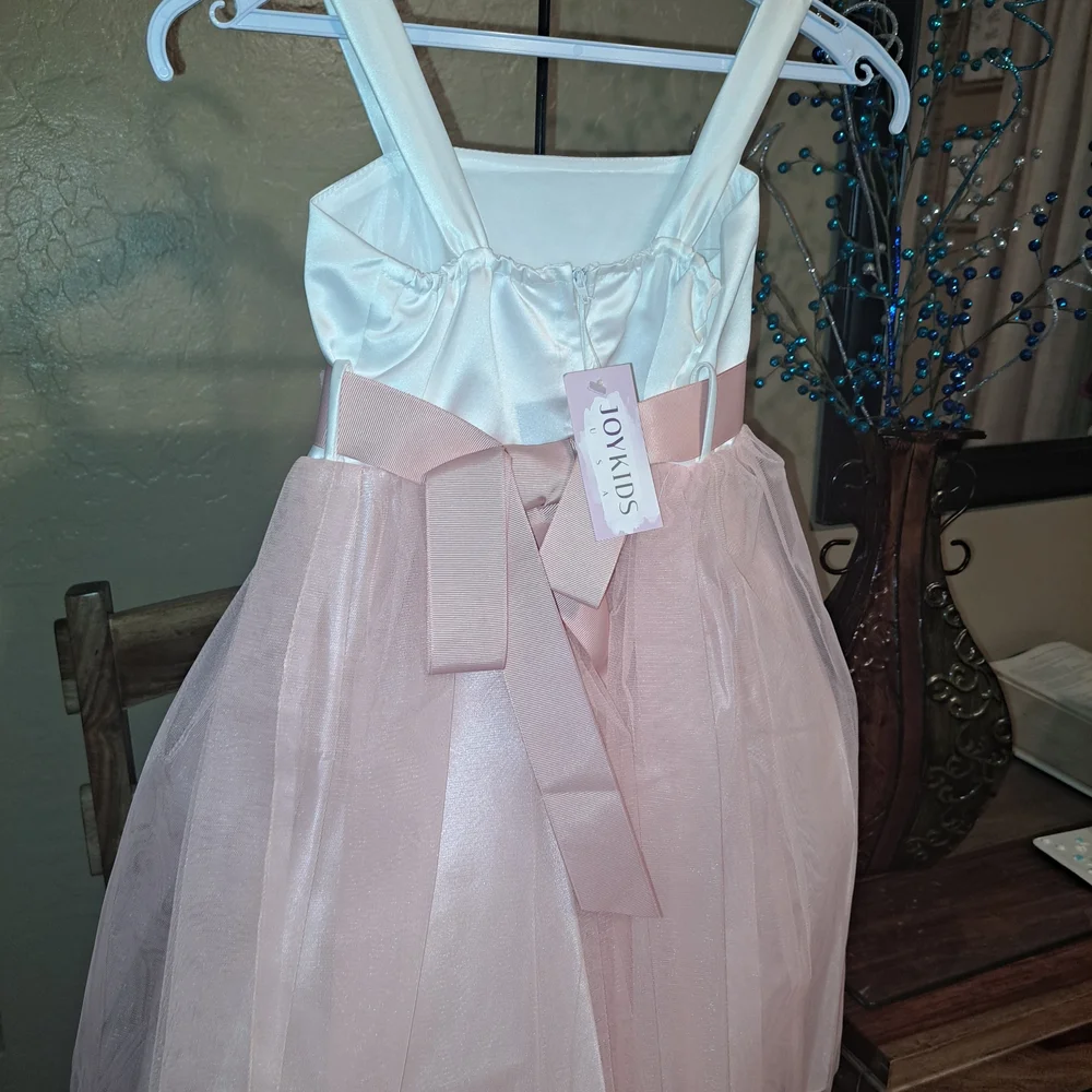 Elegant Pink and White Kids Dress